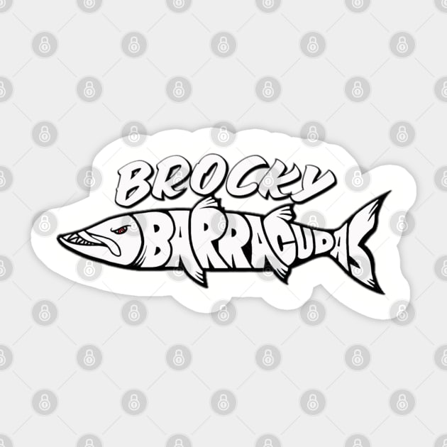 Brocky Barracuda tee Sticker by ArmChairQBGraphics